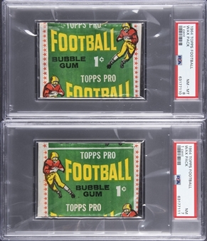 1964 Topps Football Unopened 1-Cent Wax Packs PSA-Graded Pair (2)